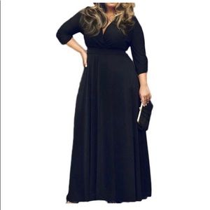NWT Women's V-Neck 3/4 Sleeve Plus Size Maxi- XXXL